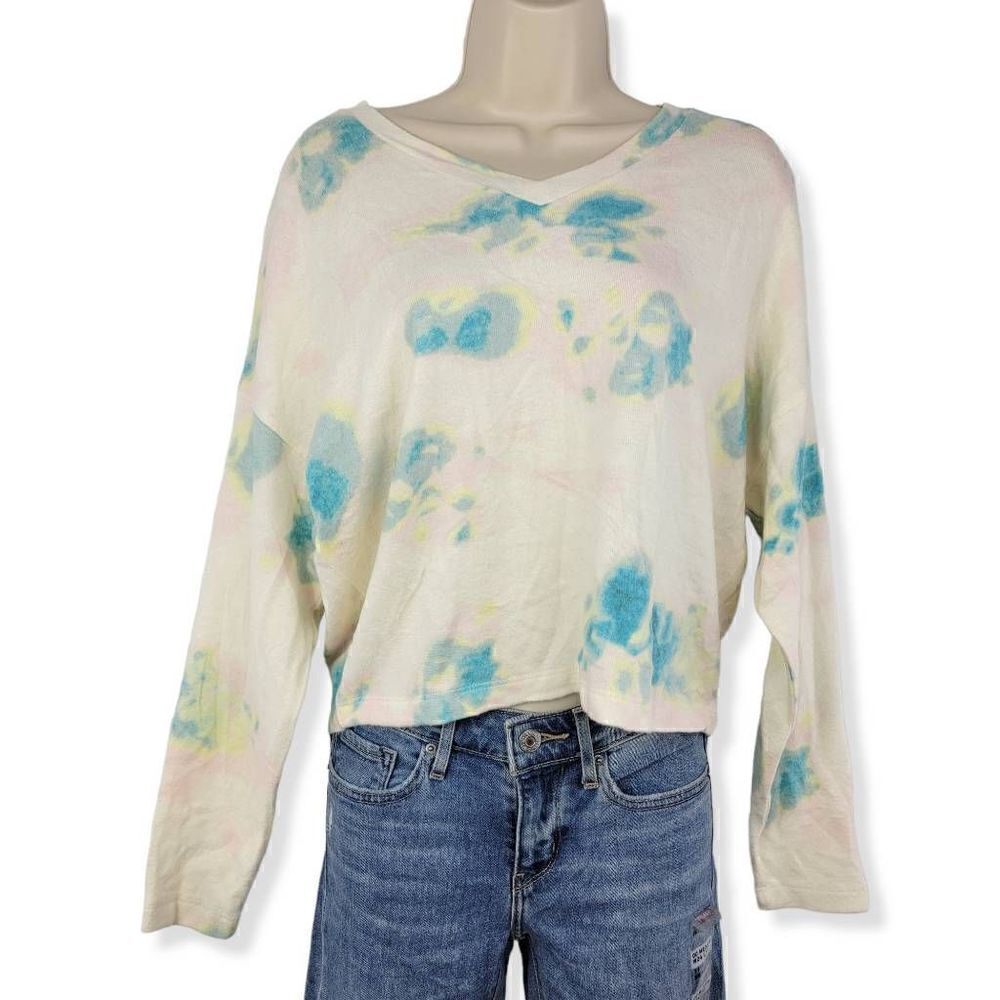 Freshman V-Neck Fleece Tie Dye Sweater Small Jrs.